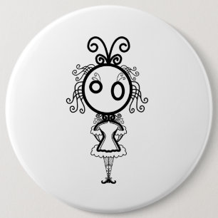 Badge Rond 15,2 Cm Cute Kawaii Cartoon Girl
