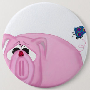 Badge Rond 15,2 Cm Cute Piglet Chumley And Beautiful Friends