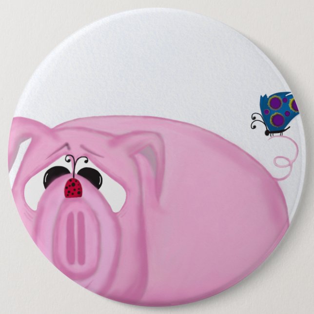 Badge Rond 15,2 Cm Cute Piglet Chumley And Beautiful Friends (Devant)