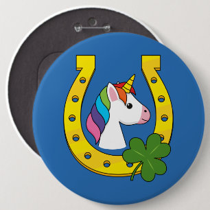 Badge Rond 15,2 Cm Cute Unicorn le jour de la Saint Patrick