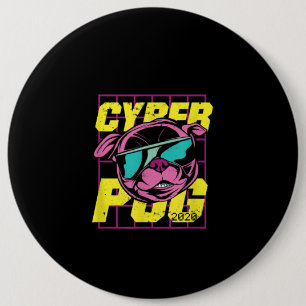 Badge Rond 15,2 Cm Cyber Carlin 2021 Drôle conception de Carlin chien
