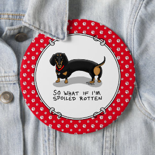 Badge Rond 15,2 Cm Dachshund Dog (S noir et tan) mignonne