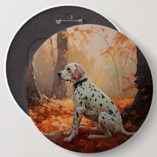 Badge Rond 15,2 Cm Dalmatien en automne Feuilles automne Inspirer