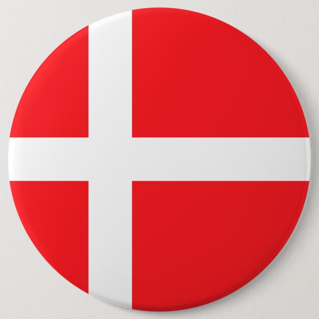 Badge Rond 15,2 Cm Danemark, drapeau (Devant)