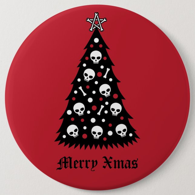 Badge Rond 15,2 Cm Dark Xmas Tree (Devant)