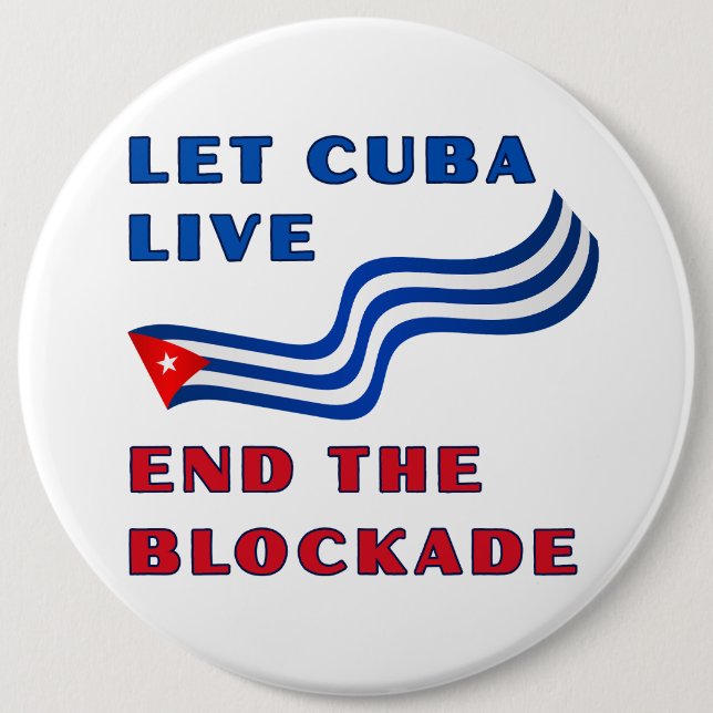 Badge Rond 15,2 Cm Débloquer Cuba (Devant)