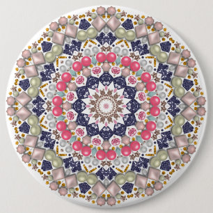Badge Rond 15,2 Cm Décor perle