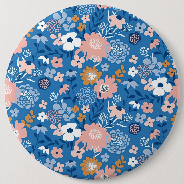 Badge Rond 15,2 Cm Design De Tissu Cadeau De Noël Avec Fleurs Simples (Devant)
