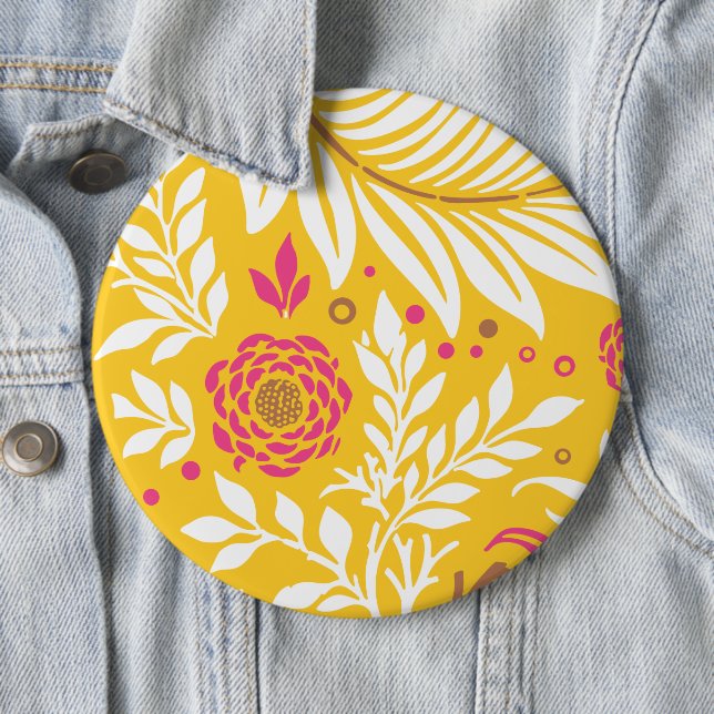 Badge Rond 15,2 Cm Design floral 24 (En situation)