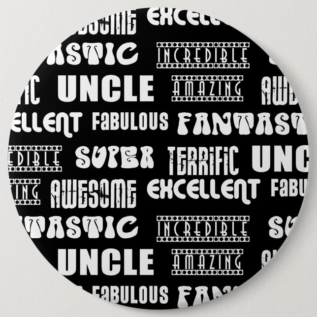 Badge Rond 15,2 Cm Design moderne Cool pour oncles :Mots positifs (Devant)