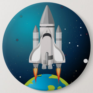 Badge Rond 15,2 Cm Dessin artistique de Rocket Ship