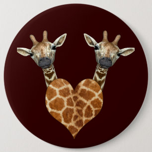 Badge Rond 15,2 Cm Deux belles girafes