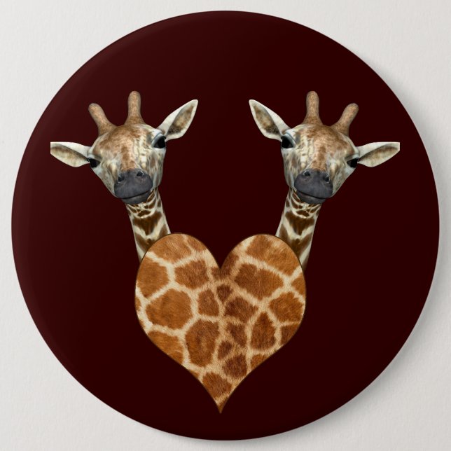 Badge Rond 15,2 Cm Deux belles girafes (Devant)