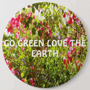 Badge Rond 15,2 Cm Devenez écolo aime la planète photo florale origin