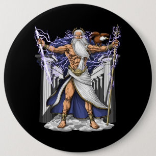 Badge Rond 15,2 Cm Dieu grec Zeus