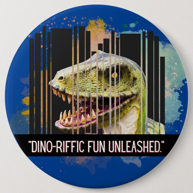 Badge Rond 15,2 Cm dinosaure (Devant)