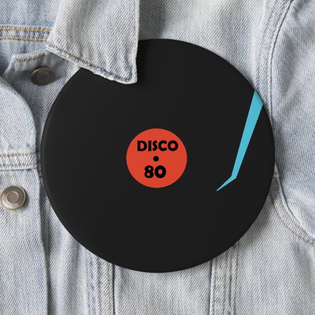 Badge Rond 15,2 Cm Disco 80 (En situation)