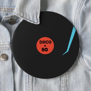 Badge Rond 15,2 Cm Disco 80