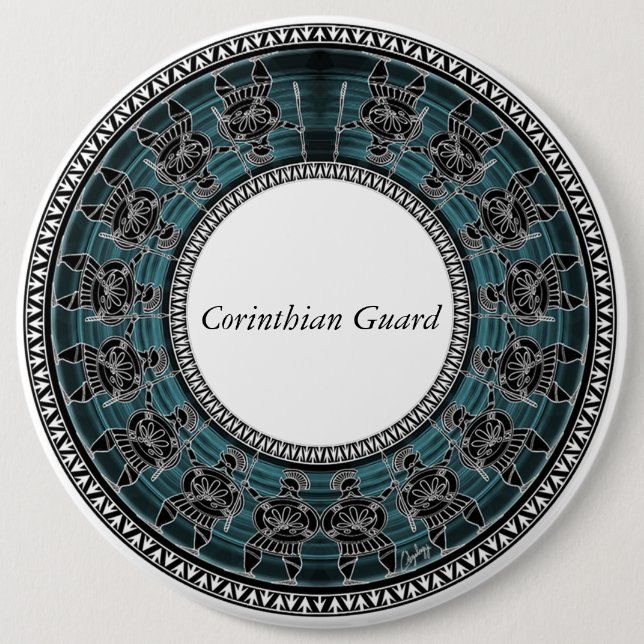 Badge Rond 15,2 Cm Disque grec rétro (Devant)
