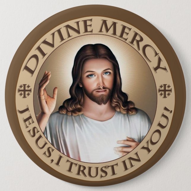 BADGE ROND 15,2 CM DIVINE MERCY JESUS JE FAIS CONFIANCE EN VOUS ! ENG (Devant)