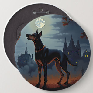 Badge Rond 15,2 Cm Doberman Halloween effraie