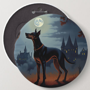 Badge Rond 15,2 Cm Doberman Halloween Épouvantable