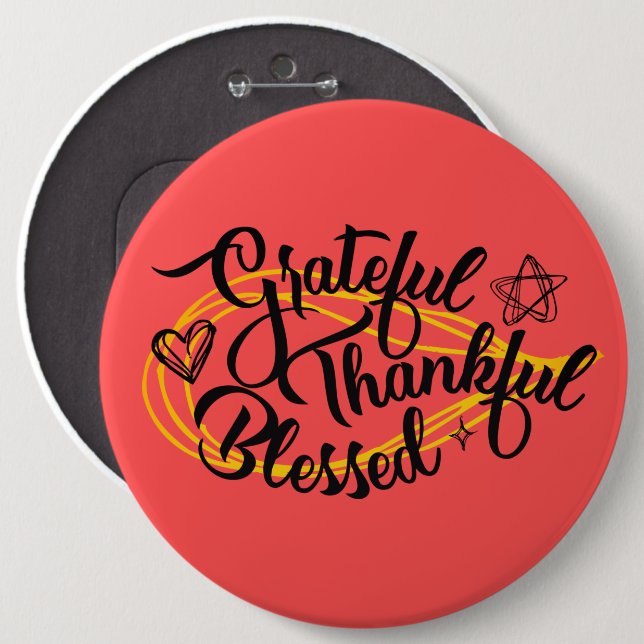 Badge Rond 15,2 Cm Don Thanksgiving (Devant & derrière)