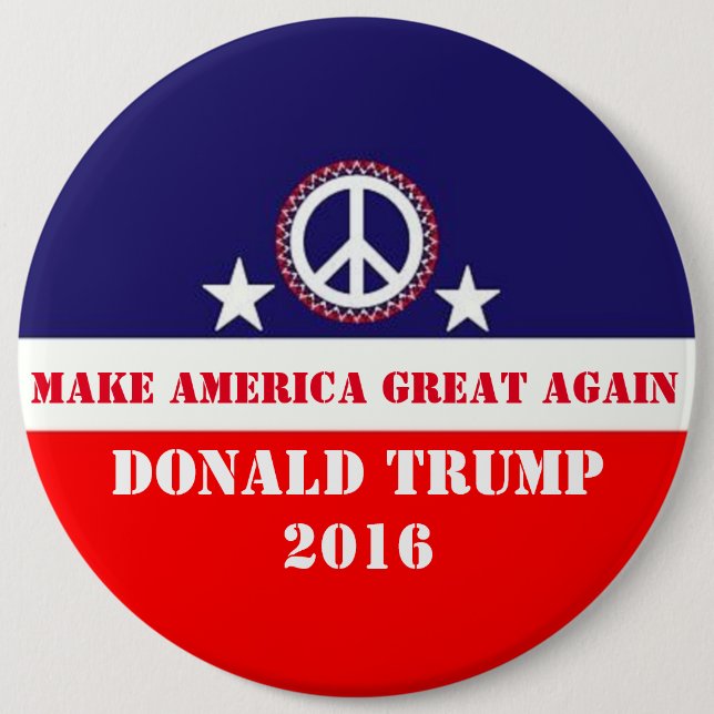 Badge Rond 15,2 Cm Donald Trump (Devant)