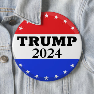 Badge Rond 15,2 Cm Donald Trump 2024 - Trump pour Président