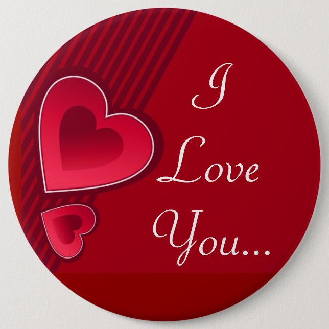 Badge Rond 15,2 Cm Double Hearts I Love You (Devant)