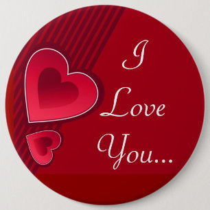 Badge Rond 15,2 Cm Double Hearts I Love You