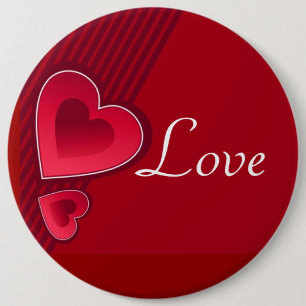Badge Rond 15,2 Cm Double Hearts Love