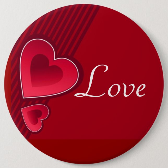 Badge Rond 15,2 Cm Double Hearts Love (Devant)