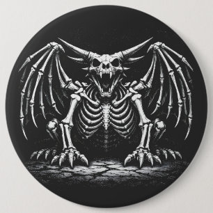 Badge Rond 15,2 Cm Dragon squelette par BurnsInHell