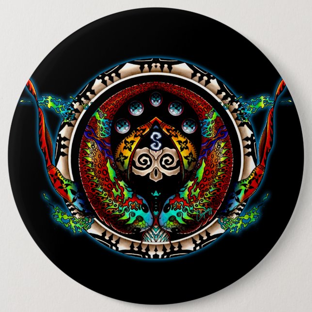 Badge Rond 15,2 Cm Dragon Twins (Devant)