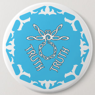 Badge Rond 15,2 Cm Dragonflye "Vérité" du Chakra de la Gorge fond bla