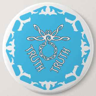 Badge Rond 15,2 Cm Dragonflye "Vérité" du Chakra de la Gorge fond bla