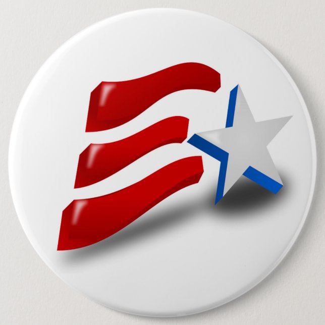 BADGE ROND 15,2 CM DRAPEAU AMÉRICAIN (Devant)