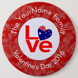 Badge Rond 15,2 Cm Drapeau Australien Lettres Rouges Drapeau LOVE Per