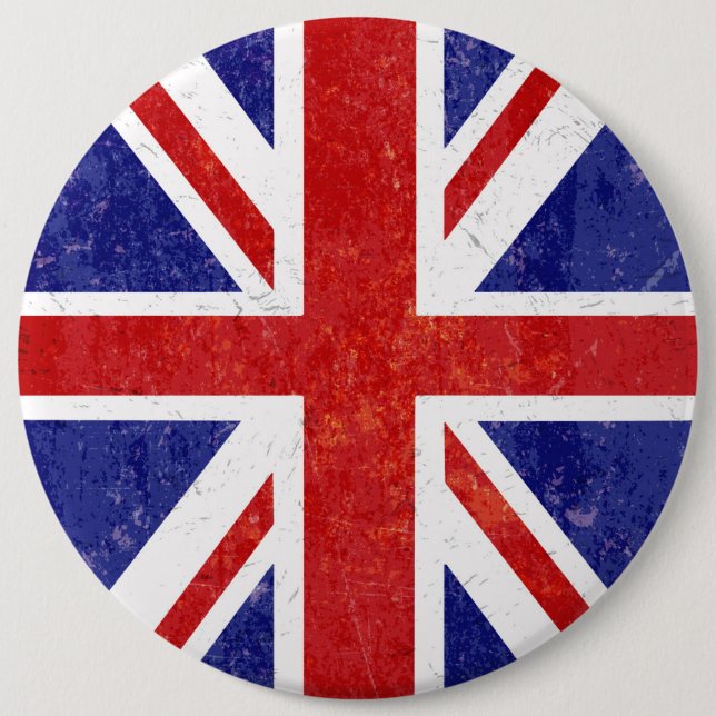 Badge Rond 15,2 Cm Drapeau britannique rétro (Devant)