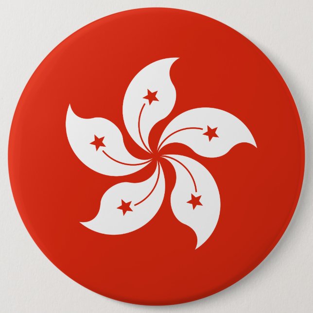 Badge Rond 15,2 Cm Drapeau de Hong Kong (Devant)