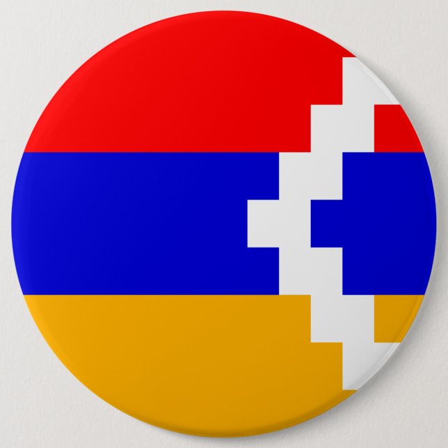 Badge Rond 15,2 Cm Drapeau de l'Artsakh (Nagorno-Karabakh) (Devant)