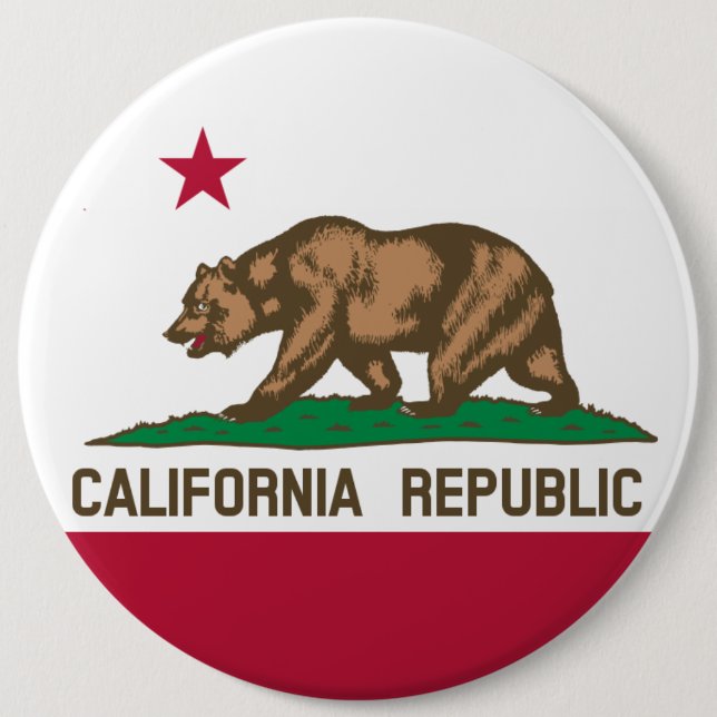Badge Rond 15,2 Cm Drapeau d'état de la Californie (Devant)
