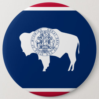 Badge Rond 15,2 Cm Drapeau d'État du Wyoming