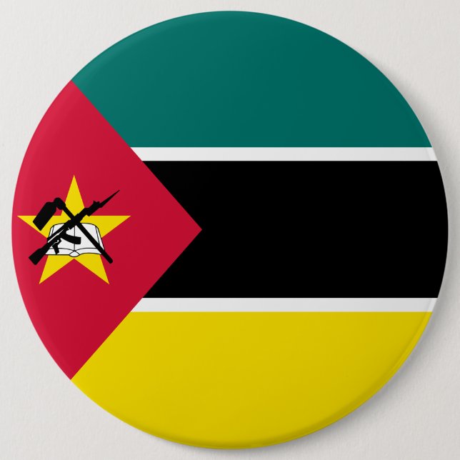 Badge Rond 15,2 Cm Drapeau du Mozambique (Devant)