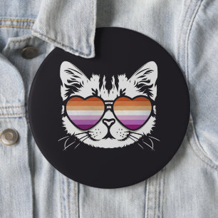 Badge Rond 15,2 Cm Drapeau lesbien de chat cool
