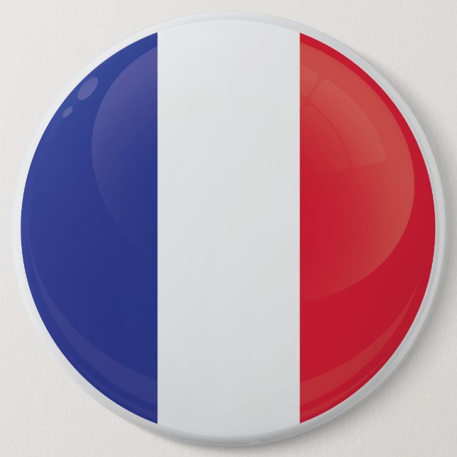 Badge Rond 15,2 Cm Drapeau rond de la France (Devant)