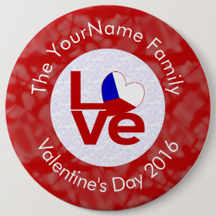 Badge Rond 15,2 Cm Drapeau rouge LOVE personnalisé de Tchéquie