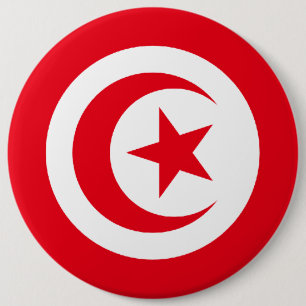 Badge Rond 15,2 Cm Drapeau tunisien