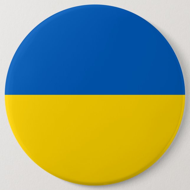 Badge Rond 15,2 Cm Drapeau Ukraine (Devant)